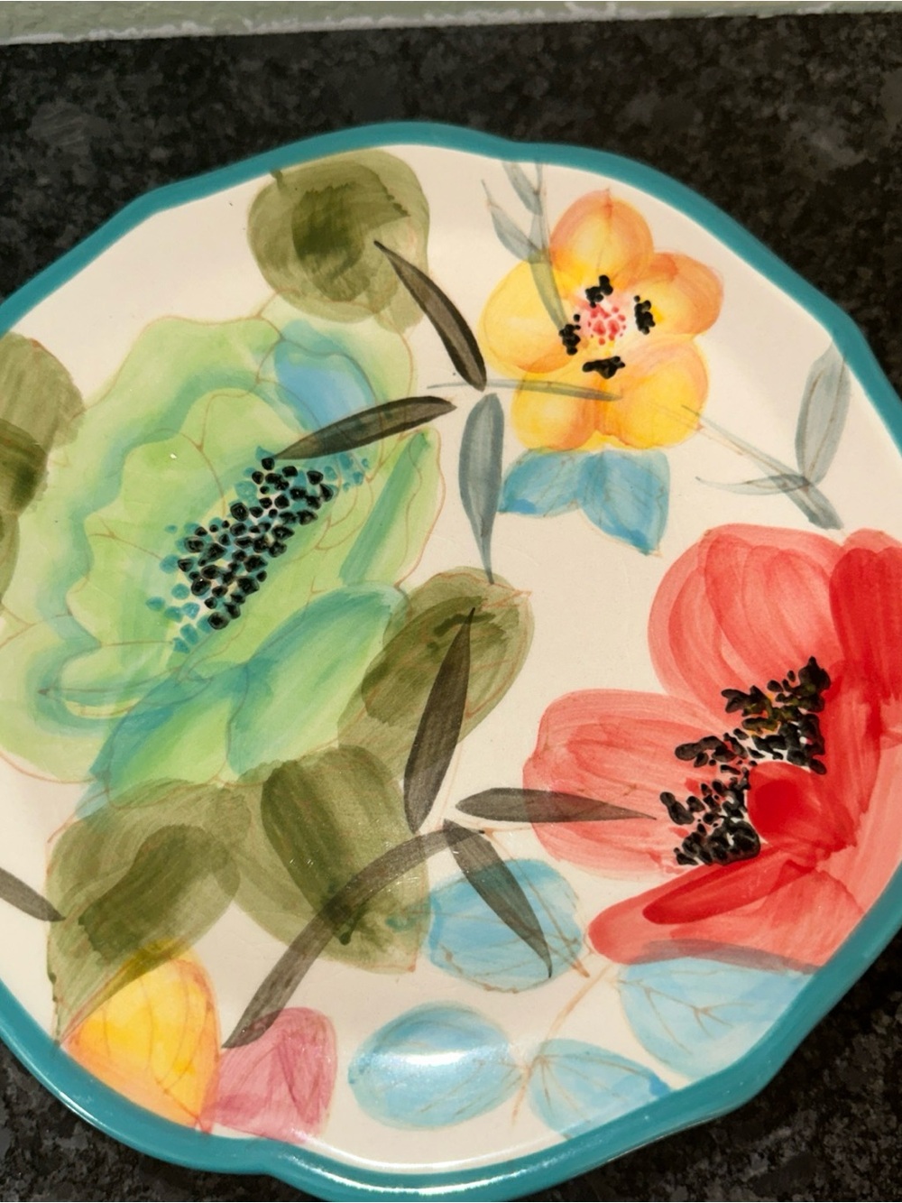The Pioneer Woman Floral Salad Plate in Blue and Multicolor